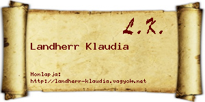 Landherr Klaudia névjegykártya